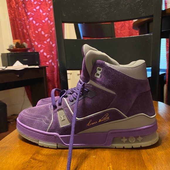 Louis Vuitton purple suede high tops - Picture 1 of 4